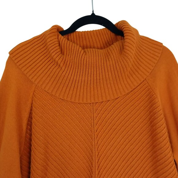Calvin Klein Sweater Mustard Ribbed Cowl Neck Womens Size L Cotton Blend - Picture 5 of 10
